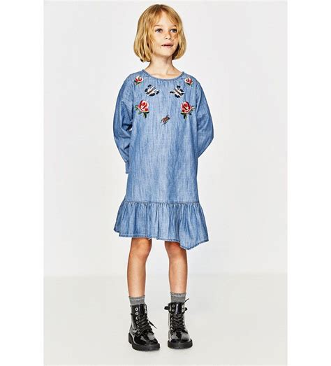 Embroidered Chambray Dress Dresses And Jumpsuits Girl 5 14 Years