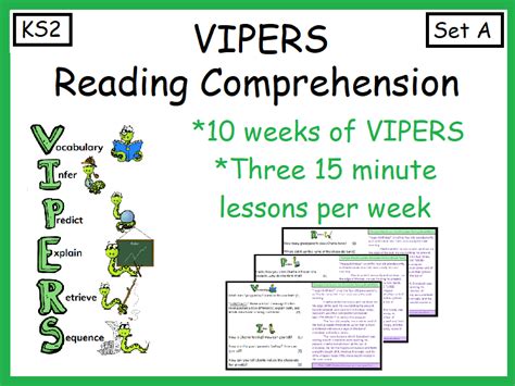 10 Weeks Of Vipers Reading Comprehension Set A Teaching Resources