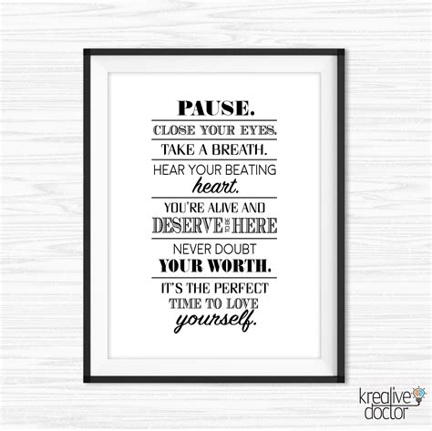 Love Yourself Quotes Inspirational Printable Wall Art