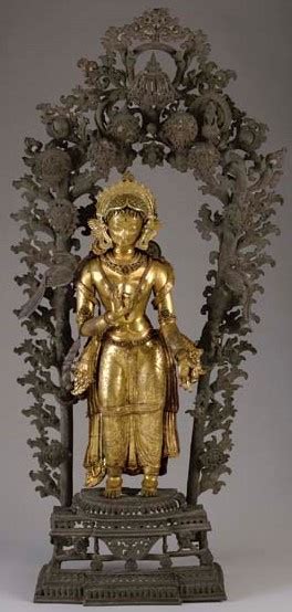 Global Nepali Museum A Large Gilt Copper Repousse Figure Of Tara