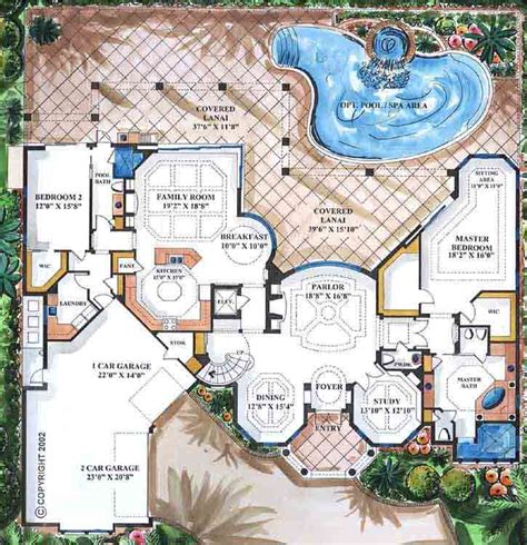 Mediterranean House Plan 4 Bedrooms 2 Bath 4483 Sq Ft Plan 55 143
