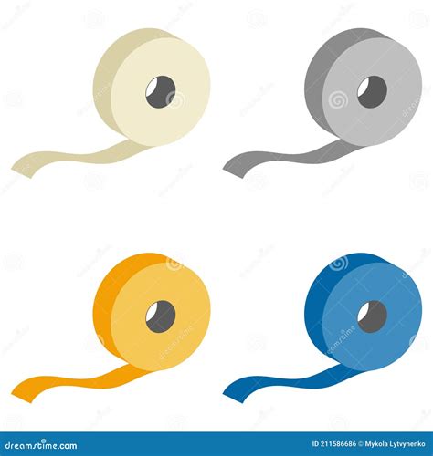 Adhesive Tape Scotch Tape Set Of Different Colors Vector Scotch