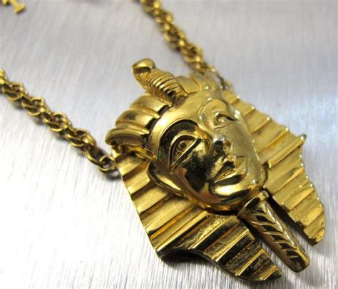Vintage Trifari Necklace King Tut Egyptian Revival Gold Plated Etsy