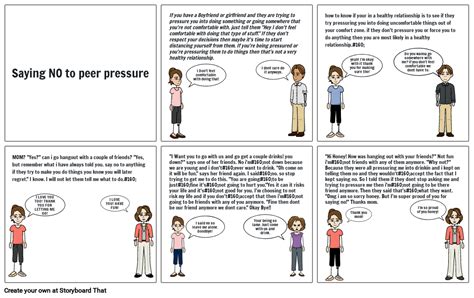 Saying No To Peer Pressure Storyboard By B10f1423