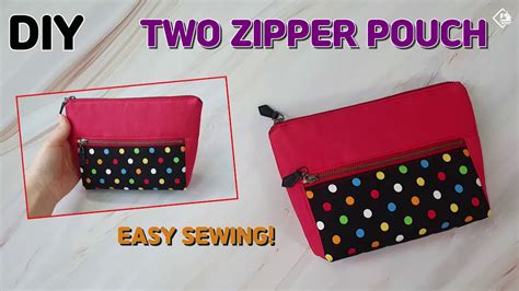 Diy Double Zipper Pouch Mini Clutch Makeup Bag Easy Sewing Tutorial