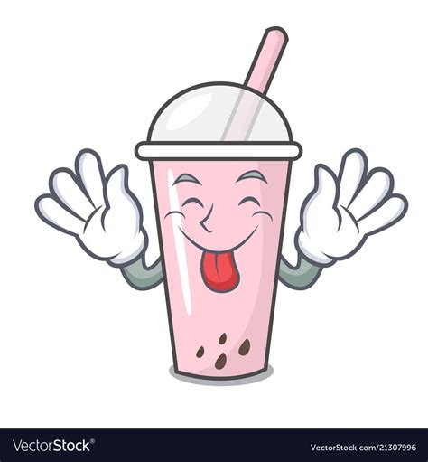 I liked the colors and was bored so i drew it. Tongue out raspberry bubble tea character cartoon Vector Image | การ์ตูน in 2019 | Bubble tea ...