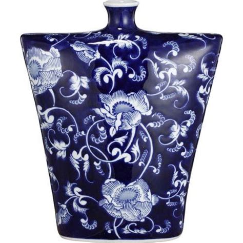 Kathy Ireland Designs Blue And White 12 Inch Ceramic Vase Ceramic