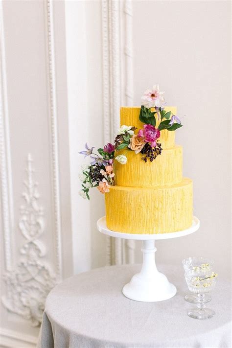 Yellow Floral Wedding Cake Wedding And Party Ideas 100 Layer Cake