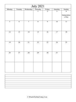 This july 2021 calendar can be printed on an a4 size paper. 2021 July Calendar with Week Numbers | Whatisthedatetoday.Com