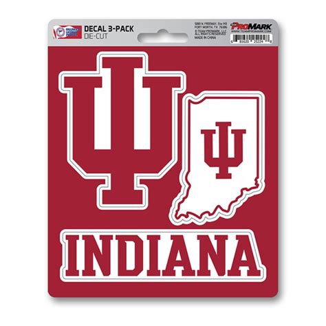 Indiana University Hoosiers Team Logo Set Of 3 Sticker Sheet At