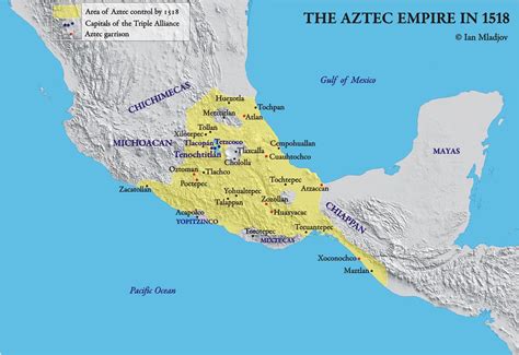 Imperio Azteca 1518 Aztec Empire Map Historical Geography
