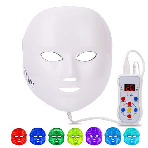 Led Face Mask Newkey Led Light Therapy 7 Color Facial Skin Care Mask