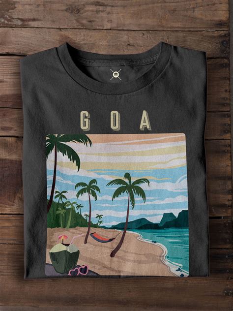 Beaches Of Goa Sketches Of India Graphic T Shirt For Men Bombay