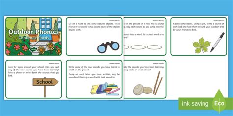 Phase Outdoor Phonics Challenge Cards