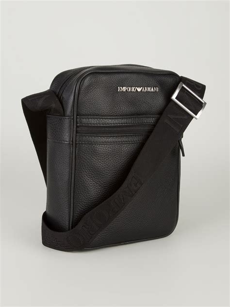Made with heavy duty fabric. Emporio Armani Small Shoulder Bag in Black for Men - Lyst