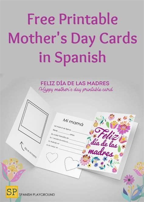 Printable Spanish Mothers Day Cards Printable Word Searches