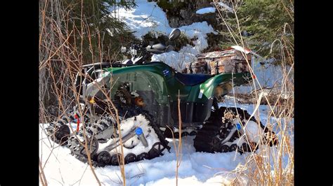 Yamaha Grizzly Atv 700 On Tracks Has An Xlent Icy Cave Adventure Apr