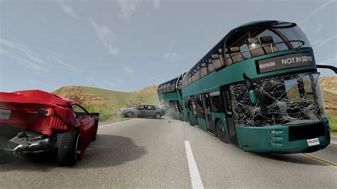 Double Decker Articulated Bus Without Brakes BeamNG Drive GP Game