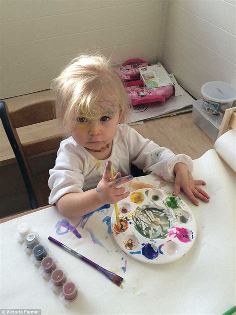 Victoria Farmer S Daughter Anistyn Covers Herself In Paint And Walks