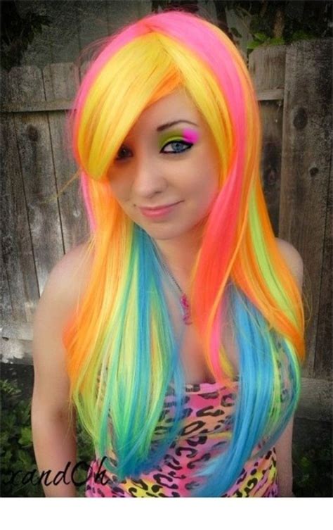 neon hair hair styles rainbow hair