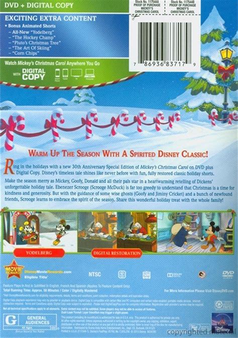 Mickeys Christmas Carol 30th Anniversary Edition Dvd Digital Copy