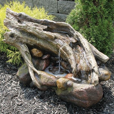 A complete collection of, fountains, garden fountains, water fountains, outdoor wall fountains, tiered fountains, outdoor fountains, concrete fountains, and statuary art for your home. Marshall Home Garden Resin Log Fountain & Reviews | Wayfair