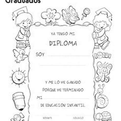 Diplomas Para Educación Infantil Para Imprimir Colorear Dibujos