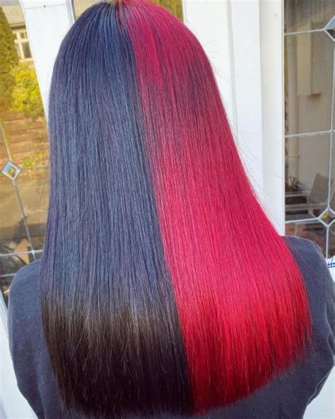 Red And Black Hair Ombre Balayage And Highlights