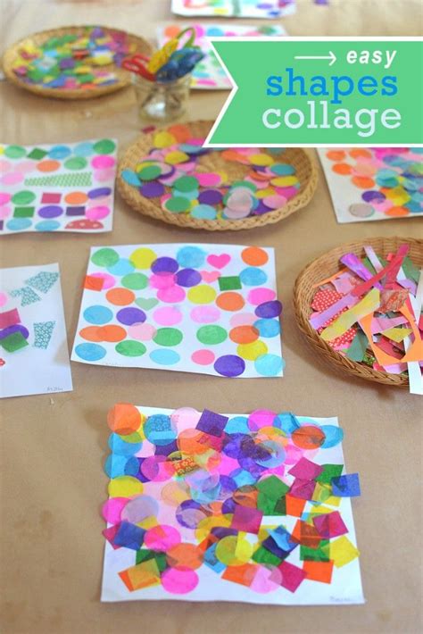 Easy Shapes Collage Art And Math Activity Shape Collage Preschool