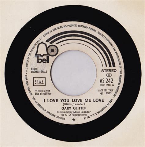 gary glitter le orme i love you love me love sorona 1973 vinyl discogs
