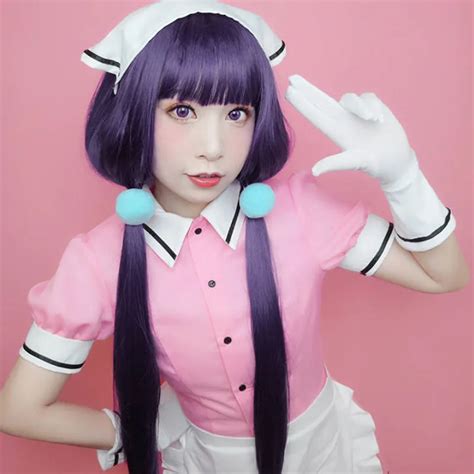 Sakuranomiya Maika Cosplay Costumes Japanese Anime Blend S Pink Maid Outfit Halloween Costumes