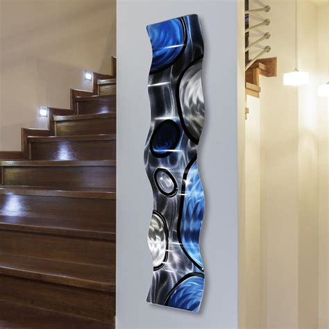 Maybe you would like to learn more about one of these? 3D Blue & Silver Metal Wall Art Sculpture - Contemporary ...