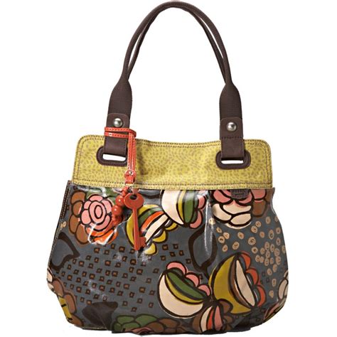 The most common women fossil bag material is metal. Fossil Floral Handbag.
