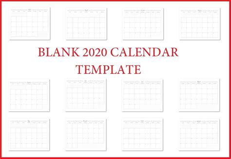 Blank Fill In Calendars 2020 Printable Calendar Template Printable