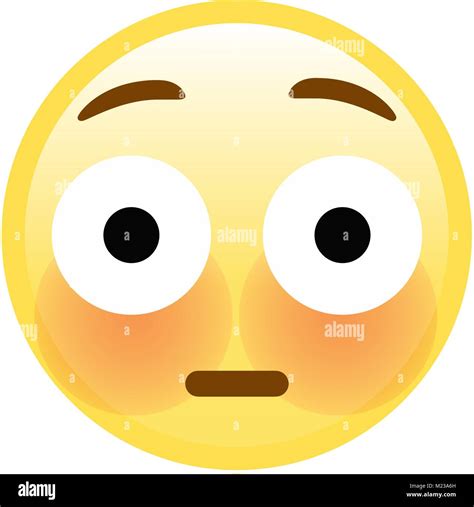 The Isolated Vector Yellow Embarrassed Face With Flushed Red Cheeks Flat Icon Stock Vector Image