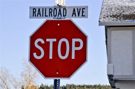 Railroad Avenue Stop Sign Free Stock Photo Public Domain Pictures