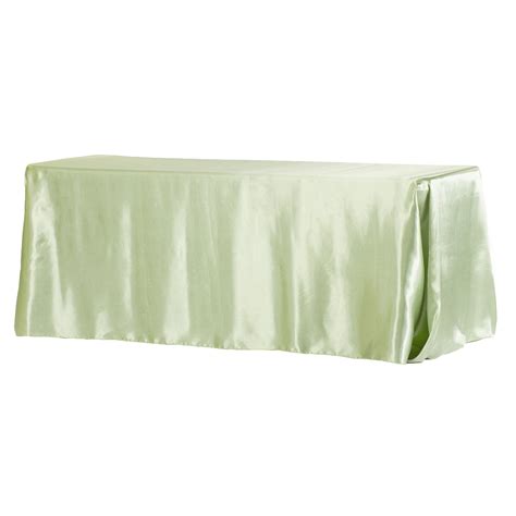 Satin Rectangular 90 X 132 Inch Tablecloth Sage Green At Cv Linens