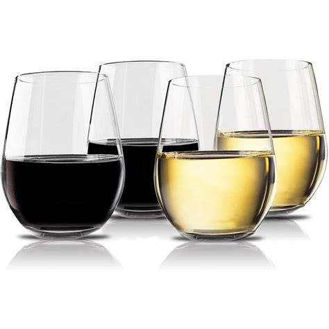 Vivocci Unbreakable Plastic Stemless Wine Glasses 20 Oz Set Of 4 Dishwasher Safe Shatterproof