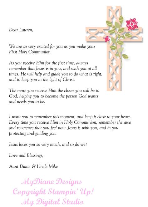 Mydiane Designs Holy Communion Letter