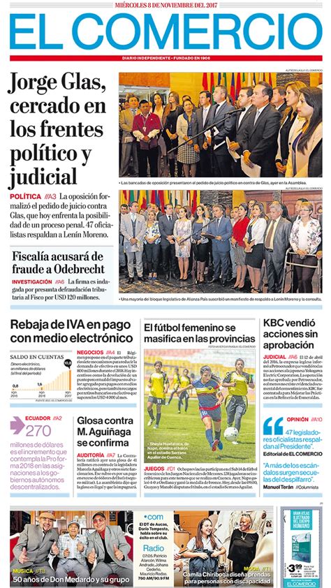 El Comercio Ecuador Miércoles 08 De Noviembre De 2017 Infobae