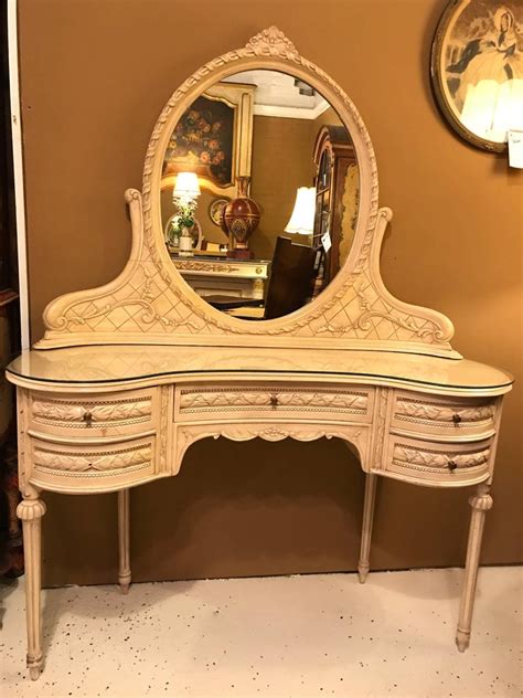Find bedroom vanities at wayfair. Hollywood Regency Vanity Desk with Mirror and Chair in ...