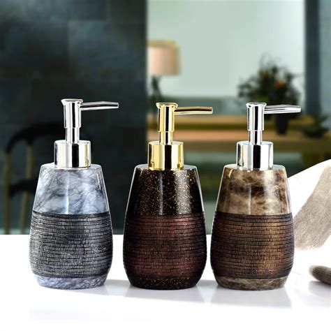 Natural Resin Liquid Soap Dispenser Luxury Brand Baroque Style Hand Soap Dispenser Bathroom