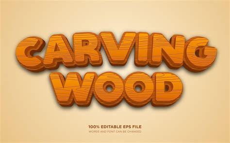 Premium Vector Wood 3d Editable Text Style Effect