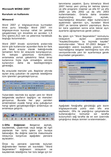 Ofis 2007 kullanımı word excel powerpoint