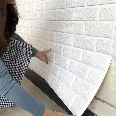 3d Brick Wallpaper Self Adhesive Waterproof 3d White Bricks Wall