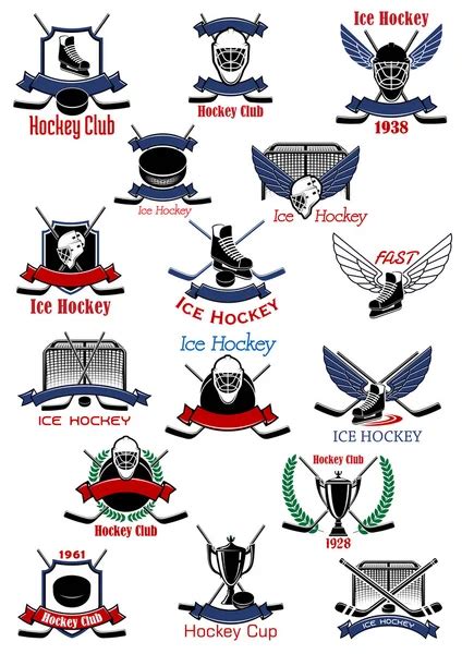 Ice Hockey Game Icons And Symbols Stock Vector Image By ©seamartini