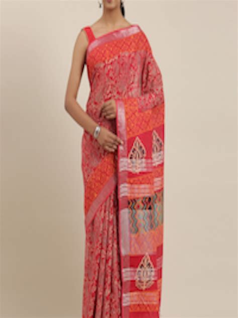 Buy The Chennai Silks Red Printed Pure Cotton Saree Sarees For Women