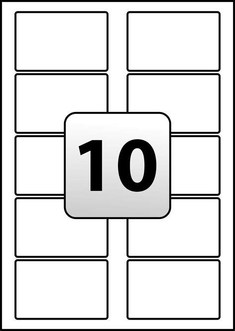 There are 8 rectangle labels per page with each label being 190 mm wide and 30 mm high.there is a 0 mm gap between the label rows and 3 mm gap between the label columns to determine whether you can create your design with bleed or not. 10 Waterproof Labels per A4 sheet 83 mm x 53 mm - Flexi Labels