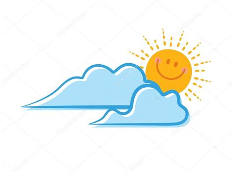 Dibujos Animados De Sol Y Nubes — Vector De Stock © Mhatzapa 81227050