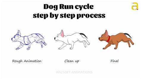 Cartoon Dog Run Cycle Step By Step 2d Animation Process Youtube